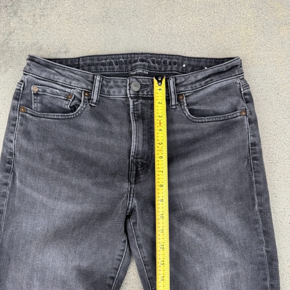 American Eagle Jeans Men Black 33x32 Straight Next Level Flex Stretch Denim - Picture 4 of 11